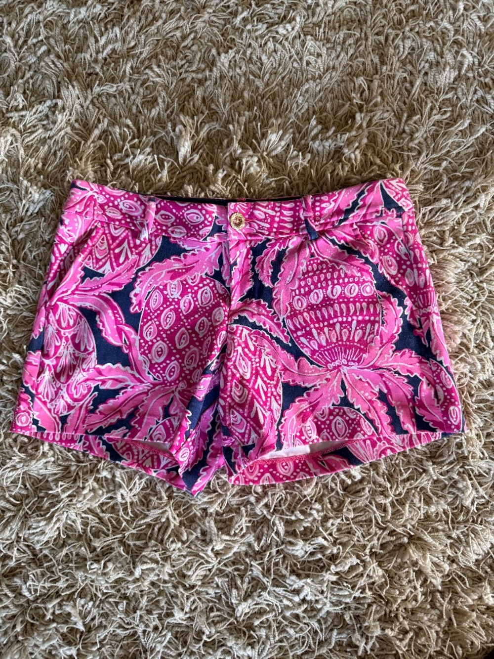 Lilly Pulitzer Classic Callahan Floral Print Shorts 6 Pink Cottagecore Preppy